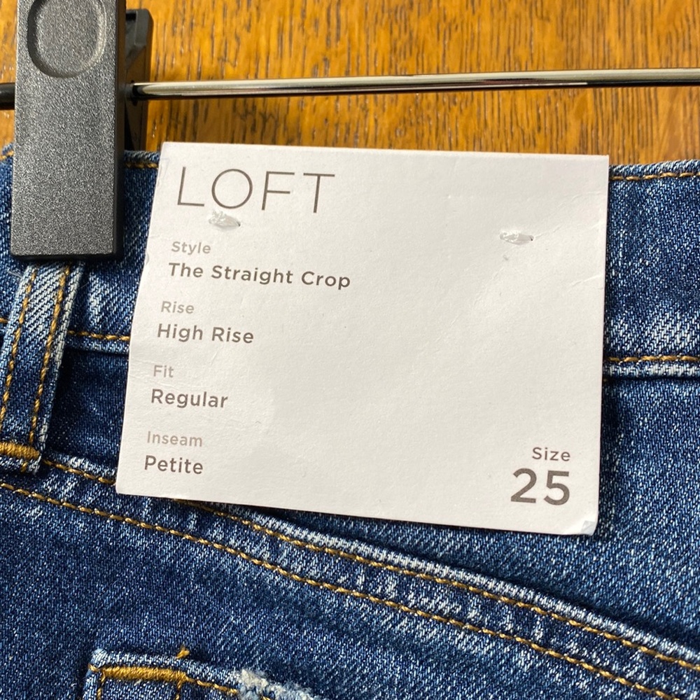 NWT! LOFT SZ 25 CROP JEANS PETITE INSEAM REGULAR FIT
